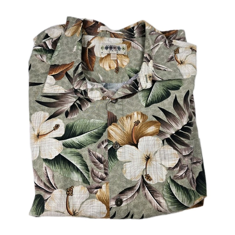 Campia Mens Multicolor Floral Hawaiian Tropical Casual Button Front Shirt Sz XXL